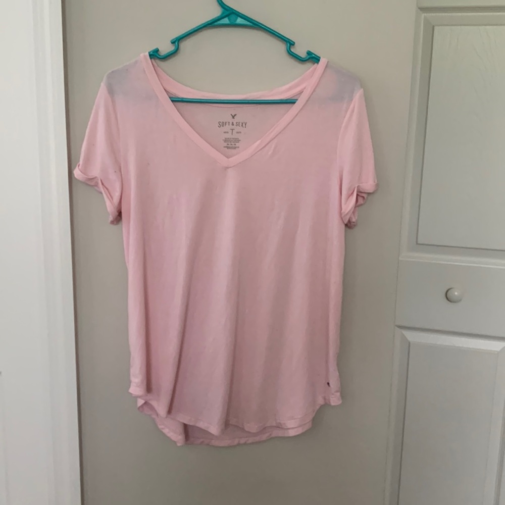 American eagle pink soft and sexy collection tee